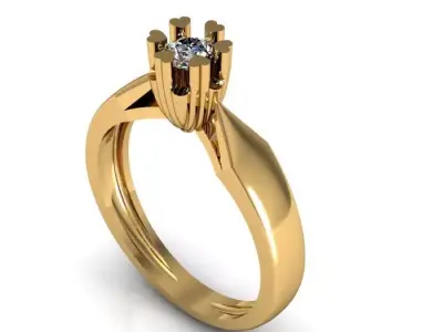 solitair ring 3D print model