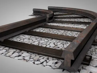 LowPoly Railway make your own track Free low-poly 3D model