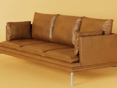 Leather Couch Low-poly 3D model