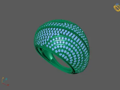 STL 3DM Print Ready Women Diamond Ring Lightweight Printable  3D print model 180