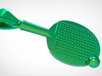 Ping Pong Racket Necklace 3D print model