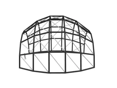 Dome with diagonals wireframe Structure 3D model