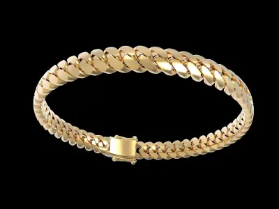 Miami Cuban link Chain Link Bracelet 7mm 3D print model