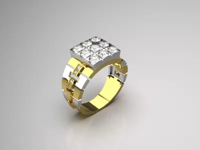 Luxury man Rolex design diamond ring model ror0044 3D print model