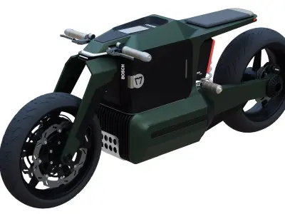 Futuristic Electric Motorcycle Low-poly 3D model