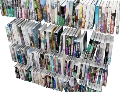 Books 150 pieces 1-2-2 Low-poly 3D model