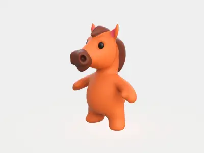 Little animal baby - Horse cute - Animated Low-poly 3D model