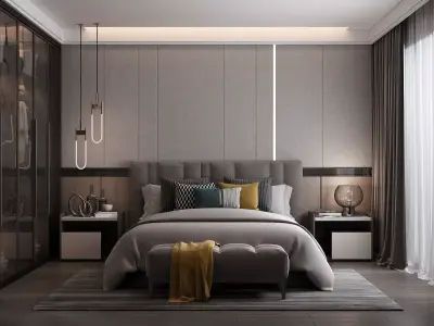 Bedroom luxury set 05 3D model 3D model 3D model