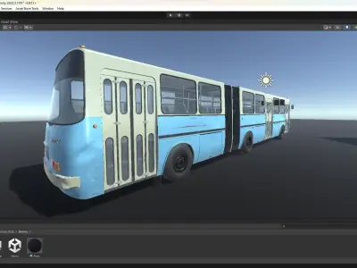 Soviet Bus for Unity Low-poly 3D model