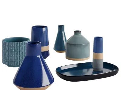 Set ceramic vases 2 3D model
