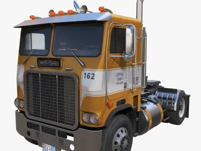 Freightliner Powerliner semitrucks 3D Model Collection