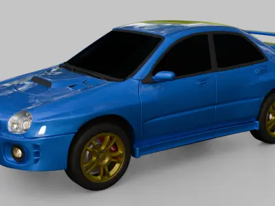 Subaru Impreza WRX Rigged 3D model