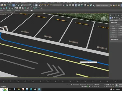 Modern Parking Lot - sketchup model 3D model