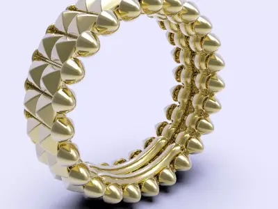  Clash Two Row Ring 18mm 3D print model