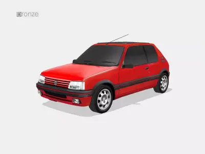 Peugeot 205 GTI 1986 Low-poly 3D model