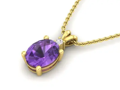 AV 587 Diamond Ladies Pendant 3D print model