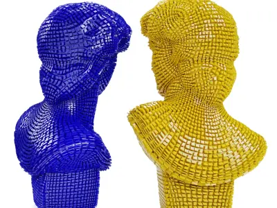 David Michelangelo bust patches 3D model