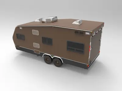 camper van Low-poly 3D model