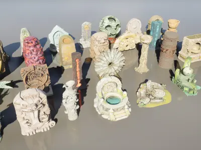 Medieval Fantasy Totems Pack 1 3D model