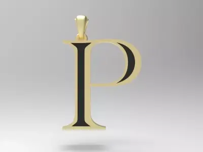 Alphabet Latin P 3D print model