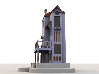 Simple Toon House Arch 3D model 101 Low-poly 3D model