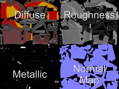 Vivid Racing Chair model pack Low-poly 3D model