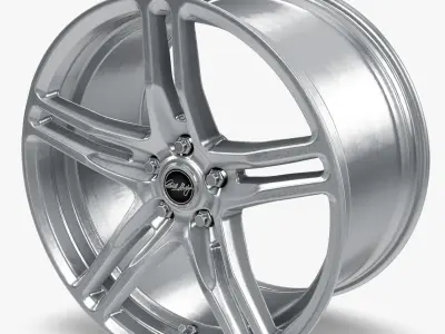 Carroll Shelby Wheel Company CS14 Wheel Chrome Powder Mustang Low-poly 3D model