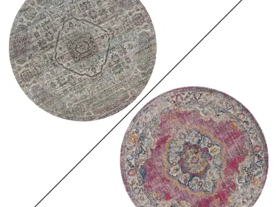Round Rug Set 37 3D model