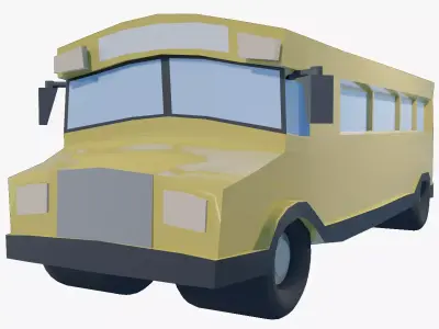 School Bus Free low-poly 3D model