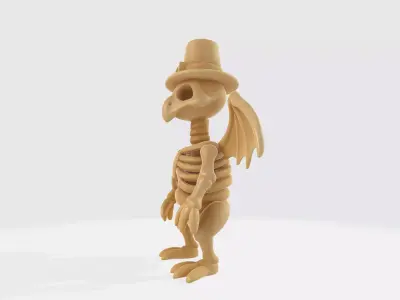 Thanksgiving Skeleton Turkey 3D Print Pilgrim Hat 3D print model