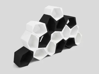 Movisi modular shelving system Low-poly 3D model
