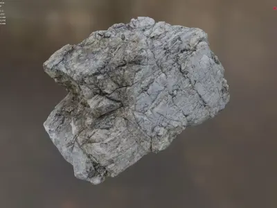 MicroFractured Quartz 1 - 8K Textures - 6 Mesh Resolutions Low-poly 3D model