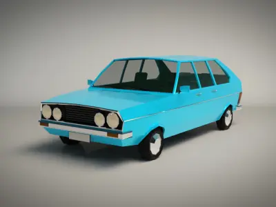 Low Poly Sedan Car 03 Low-poly 3D model