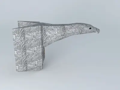 Chrome Eagle Head Sculpture Free 3D model