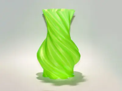 Torqued Round Vase  Free 3D print model