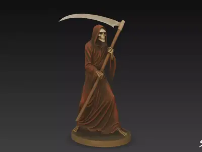 Grim Reaper Statue Walking Pose Low-poly 3D model