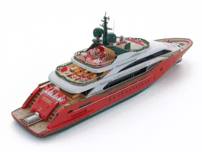 Luxury Christmas Edition Sport Yacht 3D Model 3D model