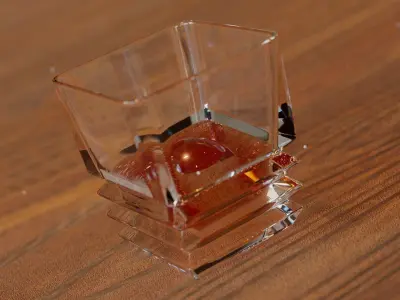 Luxury Square Rock Whiskey Glass 3D model