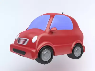 car emoji icon  Low-poly 3D model