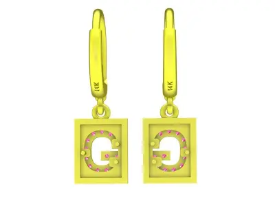 A6735 G Diamond Earrings 3D Model 3D print model