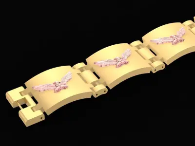 Luxury Eagle Link Bracelet for Men Jewelry 1219 3D print model
