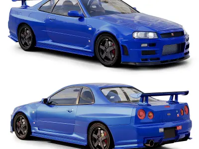 Nissan Gtr R34 Low-poly 3D model