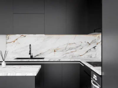 Modern Bali Bedroom Design  Low-poly 3D model