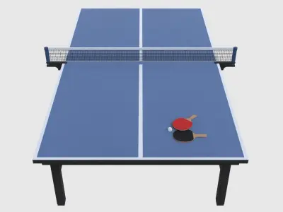 Table Tennis Set - Game Ready Low-poly 3D model