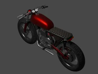 Cafe Racer Motorbike Low-poly 3D model