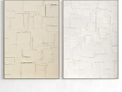 Plaster Two Photo Frame 336 Low-poly 3D model