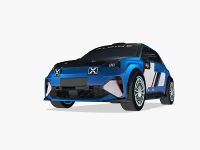 Alpine A290 Rallye 2026 Low-poly 3D model