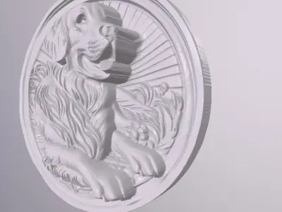 Golden Retriever 1 basrelief for 3D printing 3D print model