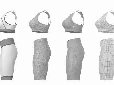 Woman Sportswear 01 Base Mesh Design Kit 3D model
