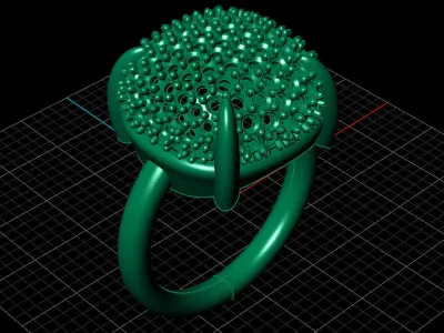 Pave setting ring 3D model